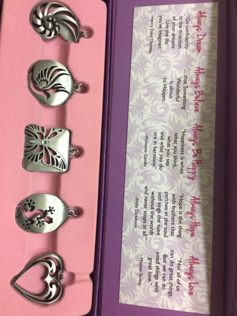 Always Be True Wearable Inspirations Five Pewter Pendants